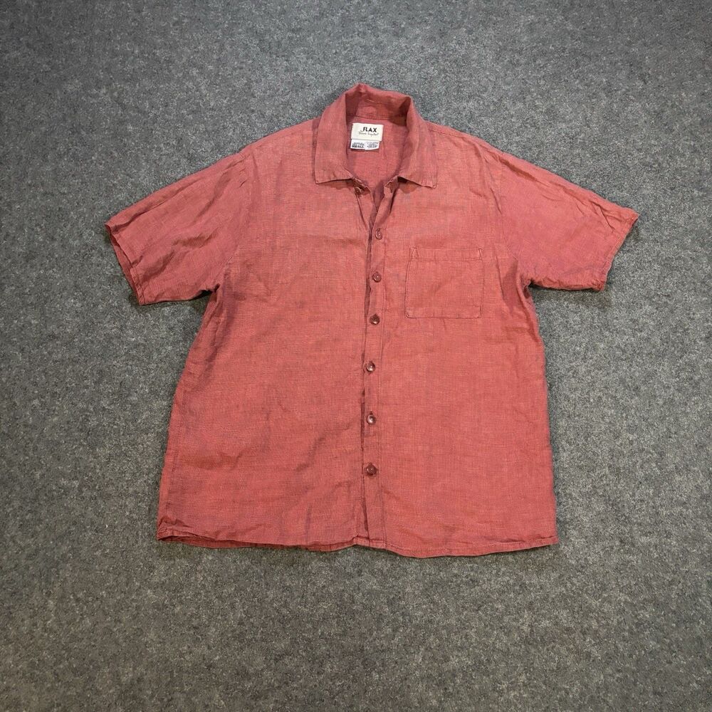 Flax by Jeanne Engelhart Button Shirt Men’s Small Linen Shirt Classic Fits S/S